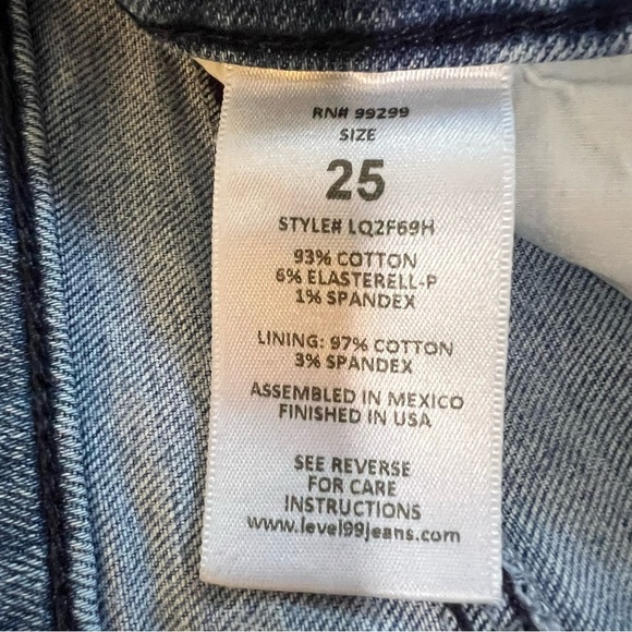 ANTHROPOLOGIE Level 99 Denim Mid Rise Straight Leg Jeans Distressed Size 25 - Picture 7 of 10
